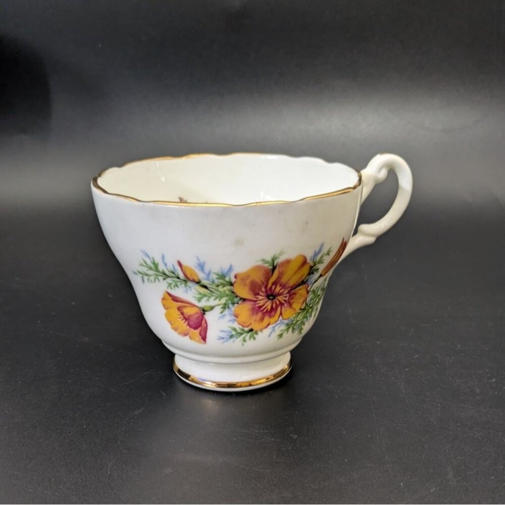 Vintage Regency Bone China Floral Tea Cup England Gold Trim
